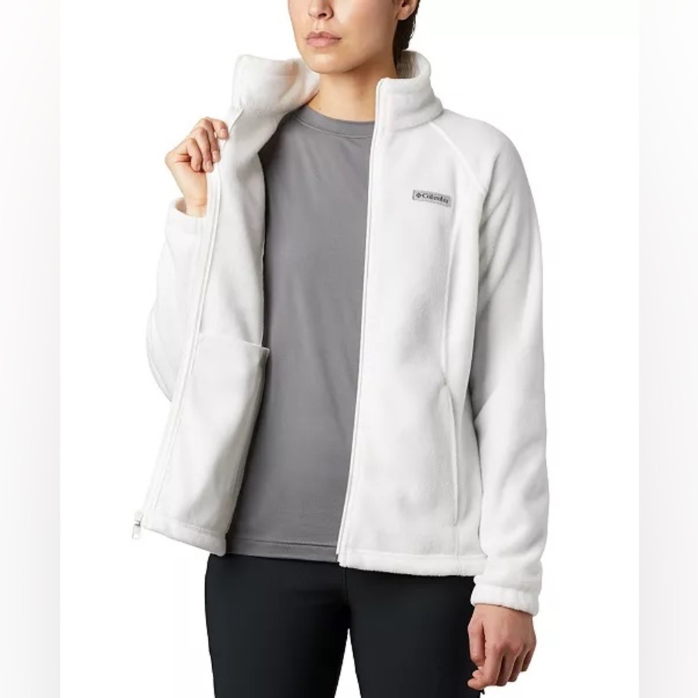 Columbia White Fleece Jacket size large - Picture 2 of 7